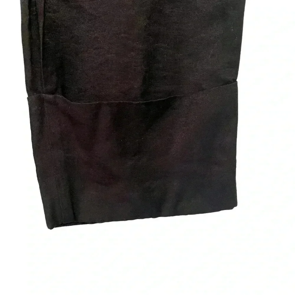 Zara Cuffed Black‎ Cropped Tailored Pants Viscose Blend High Rise Women Size S
